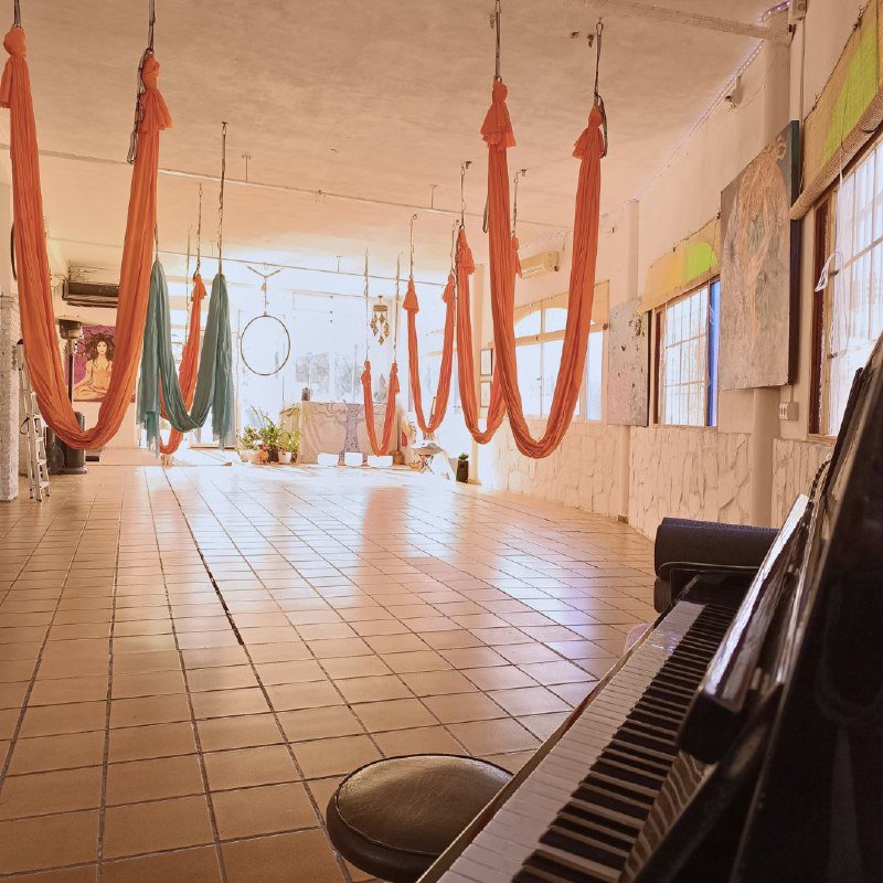 Sala de hamacas y espacio creativo en Tropikal